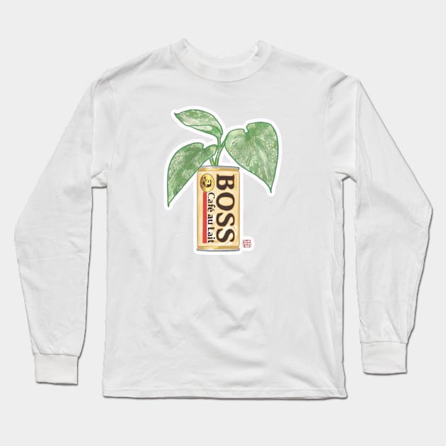 Pothos in a Boss Can Long Sleeve T-Shirt by aMIYAKOm